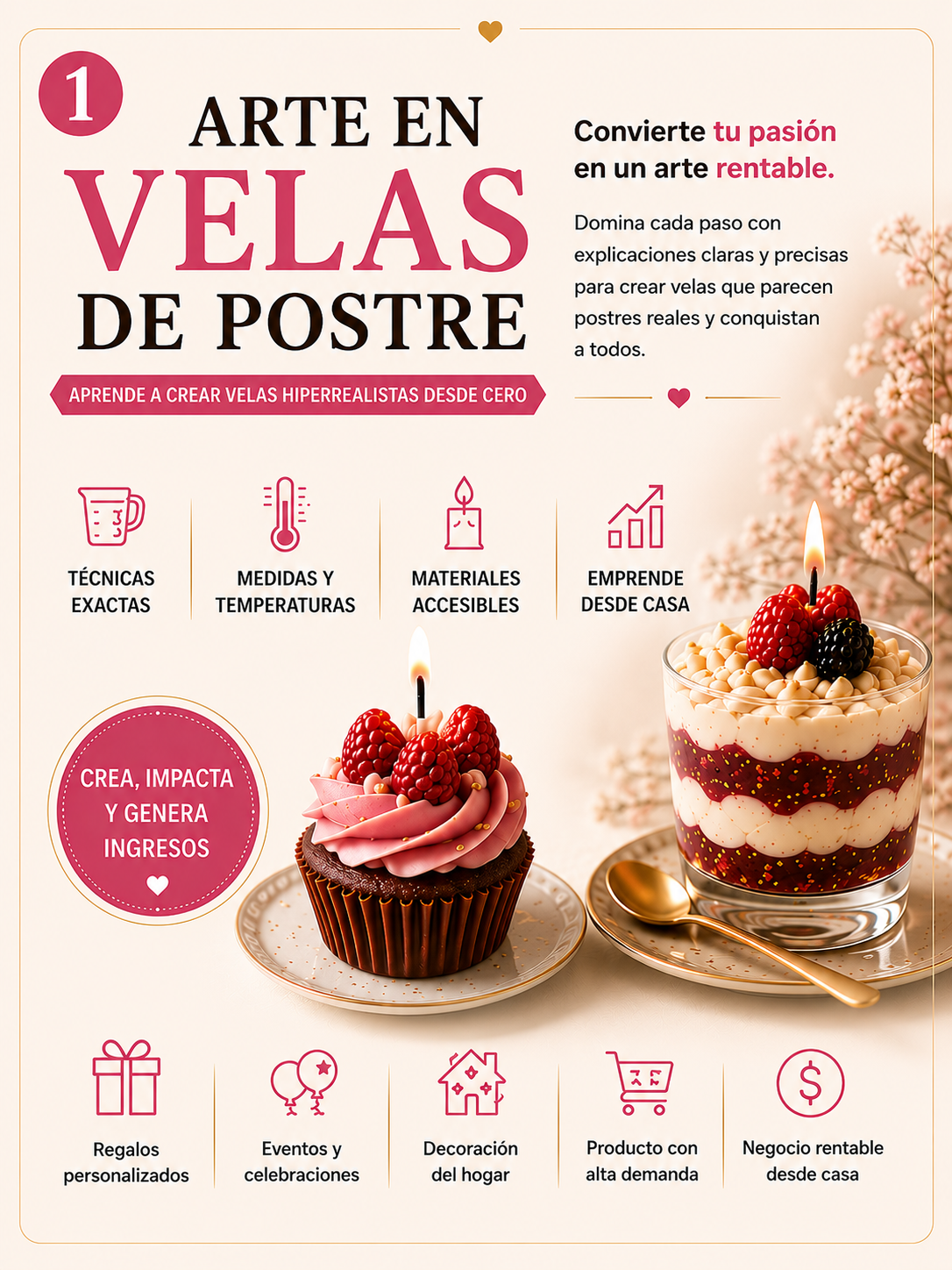 Arte en velas de postres